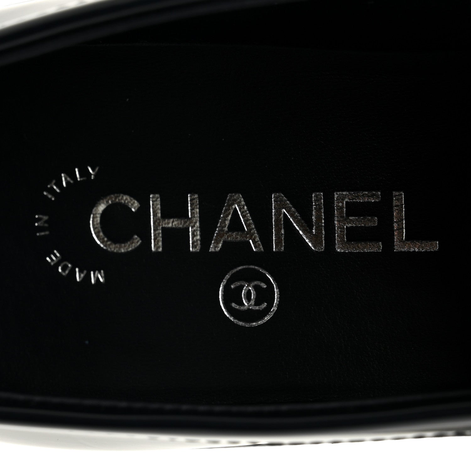 Chanel Shiny Calfskin Quilted CC Mocassin Loafers 39 Navy Blue 7 of 10