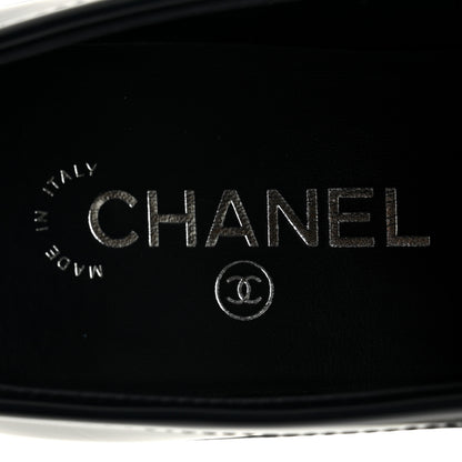 Chanel Shiny Calfskin Quilted CC Mocassin Loafers 39 Navy Blue 7 of 10