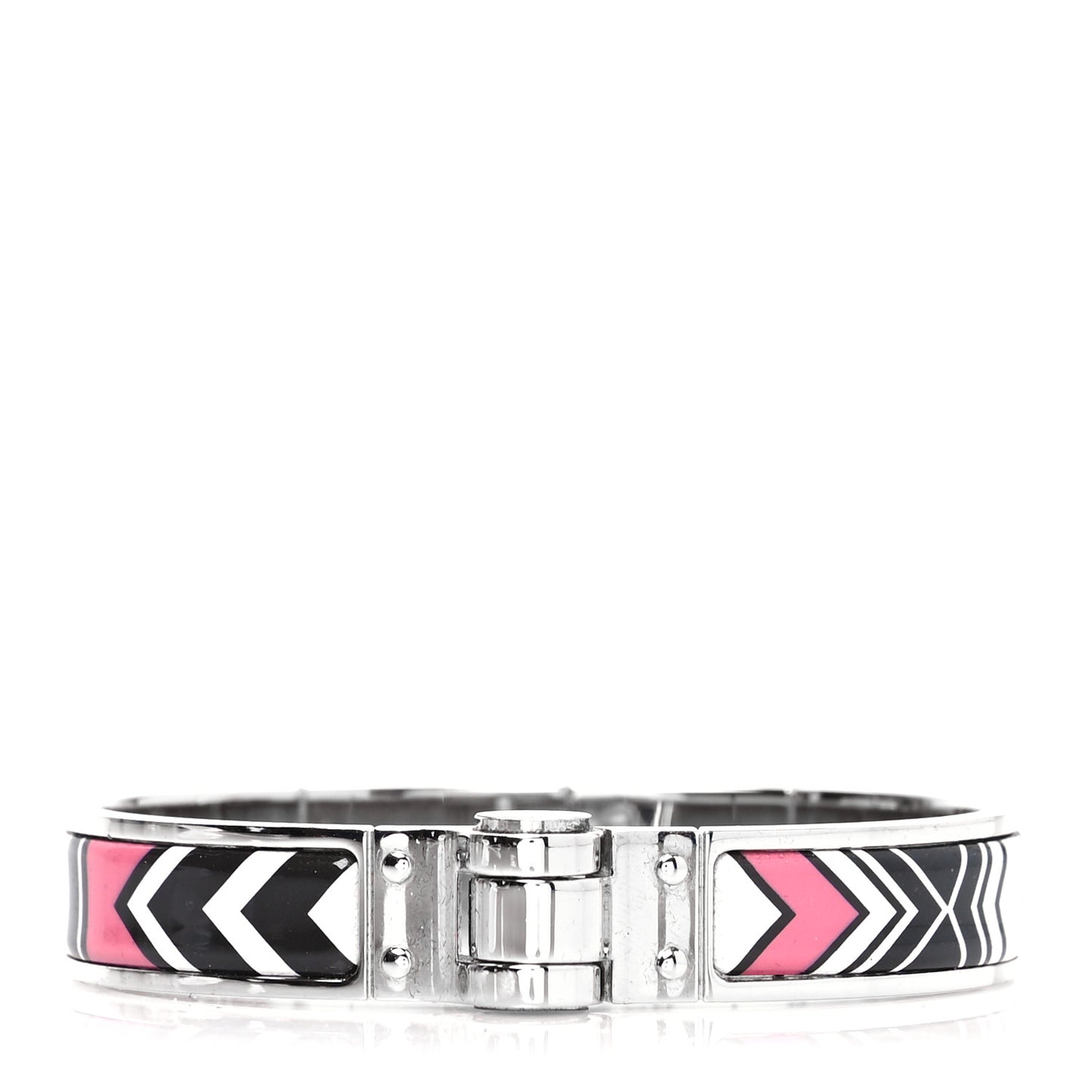 Enamel Printed Narrow Washington's Carriage Tattoo Hinged Bracelet S Faux Gris