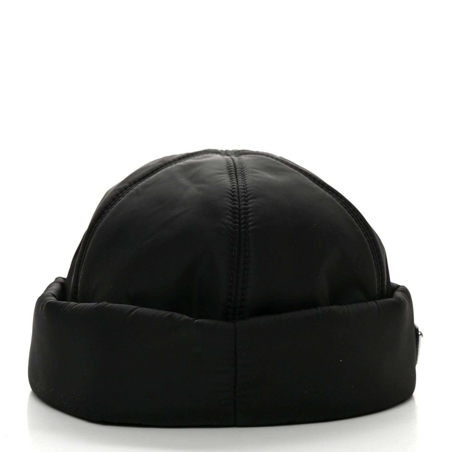 Re-Nylon Padded Metal Triangle Logo Mens Beanie L Black