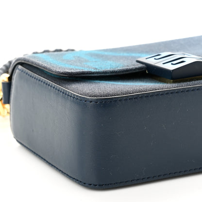 Givenchy x Chito Graffiti Effect Canvas Leather Small 4G Shoulder Bag Steel Blue 8 of 9