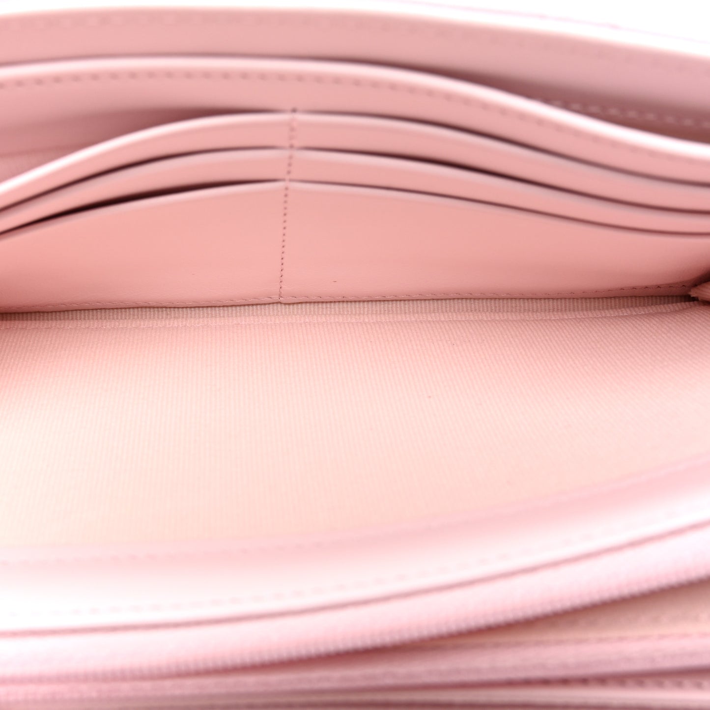 Caviar Quilted Large Gusset Flap Wallet Light Pink