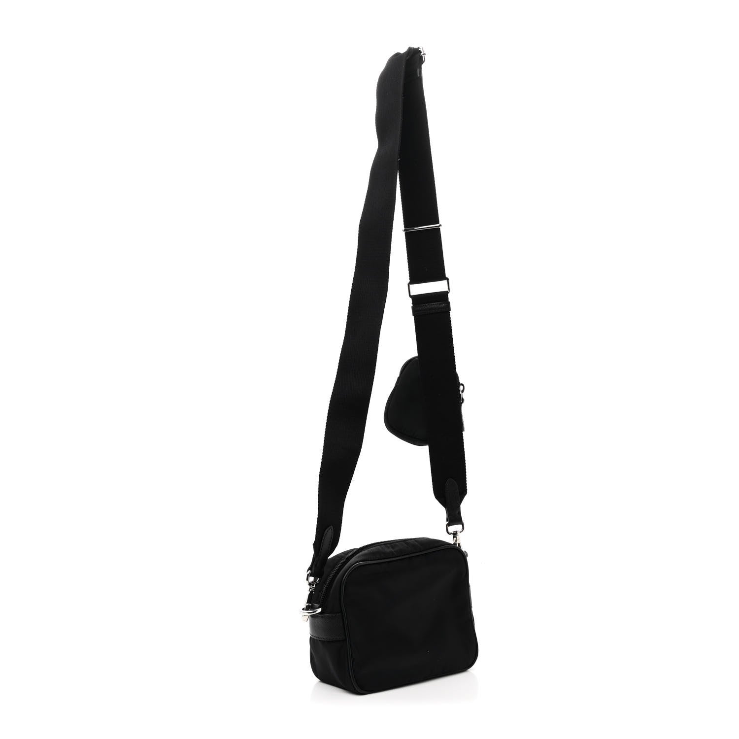 Prada Tessuto Nylon Saffiano Re-Edition 2005 Camera Shoulder Bag Black 3 of 11