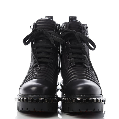 Christian Louboutin Calfskin Quilted Yetota Combat Boots 37 Black 2 of 8