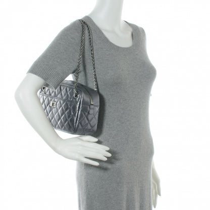 Chanel Metallic Aged Calfskin Quilted Medium Reissue Camera Case Dark Silver 2 of 7