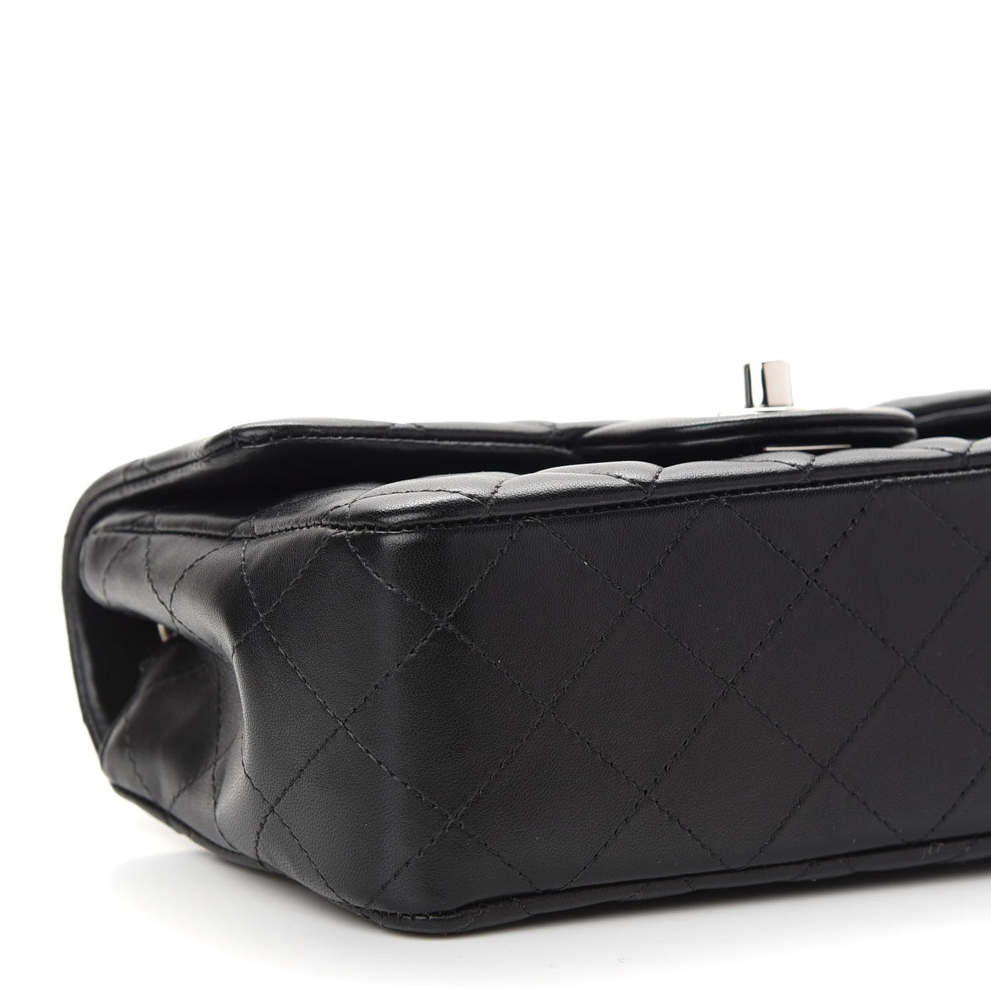Lambskin Quilted Mini Rectangular Flap Black