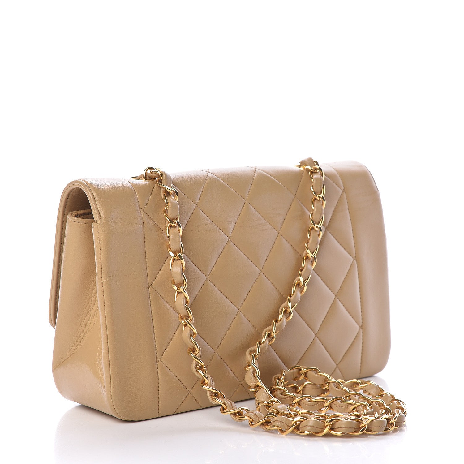 Chanel Lambskin Quilted Small Single Flap Beige 3 of 18