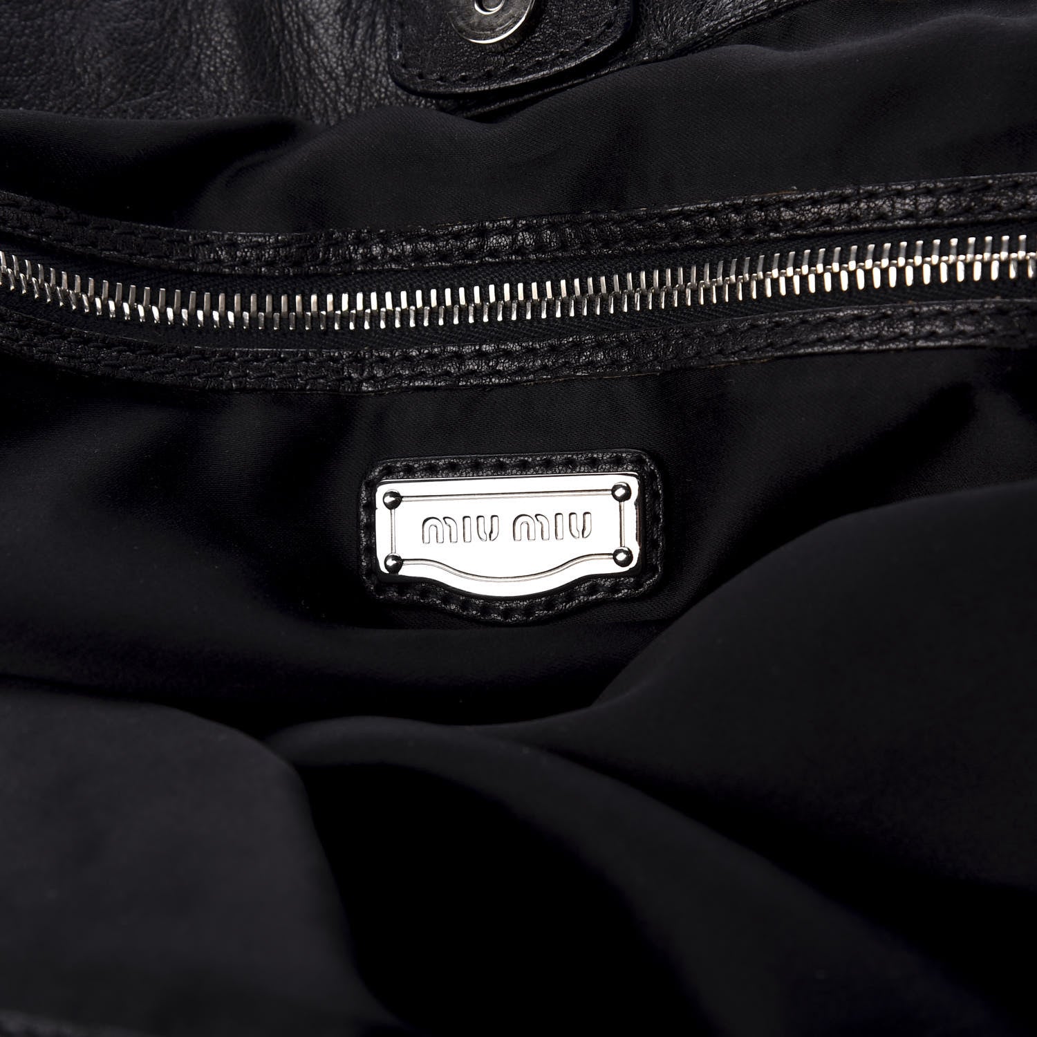 Miu Miu Nappa Matelasse Tote Black 6 of 9