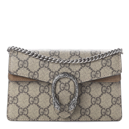 Gucci GG Supreme Monogram Super Mini Dionysus Shoulder Bag Taupe 1 of 7