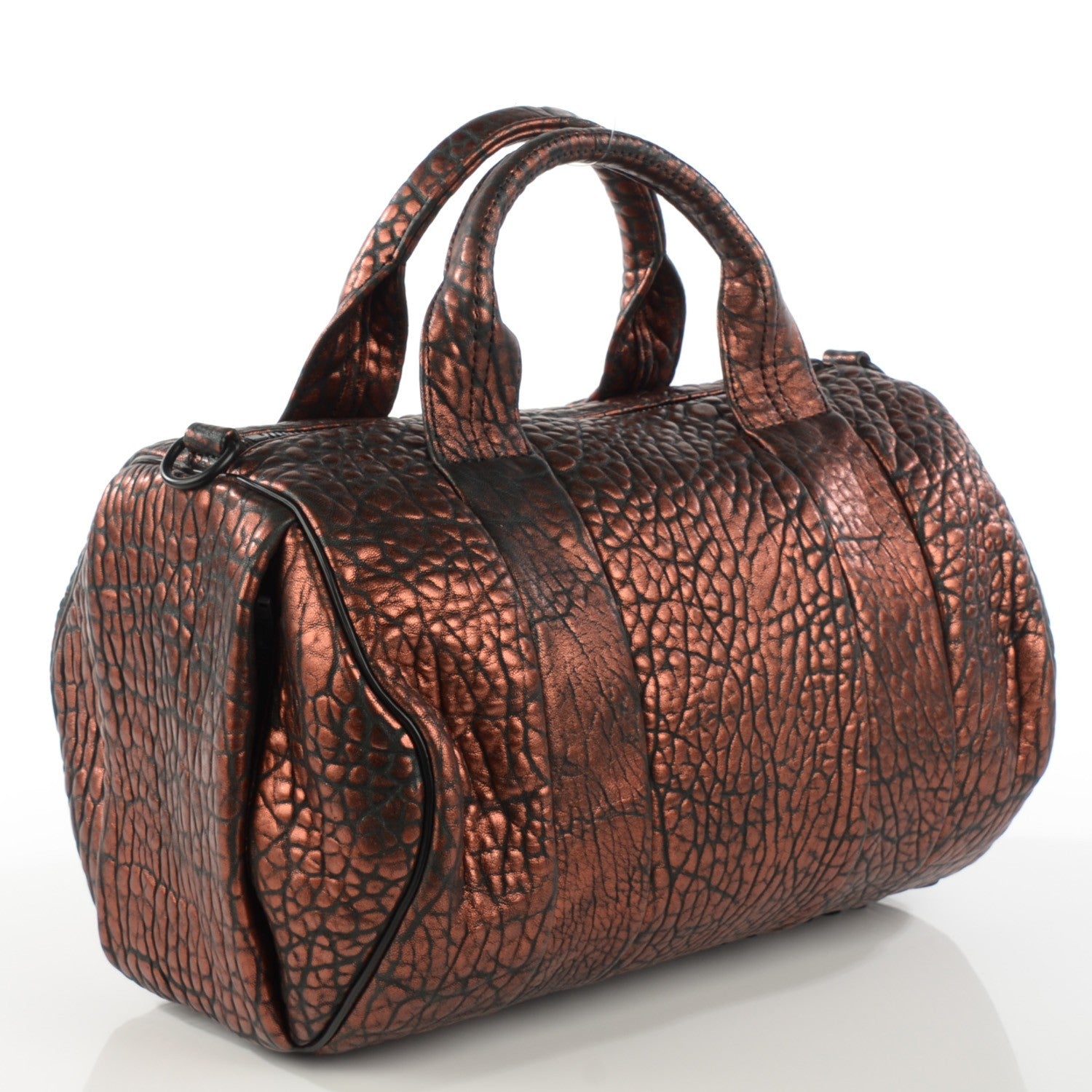 Alexander Wang Metallic Pebbled Lambskin Rocco Bronze Black Hardware 3 of 8