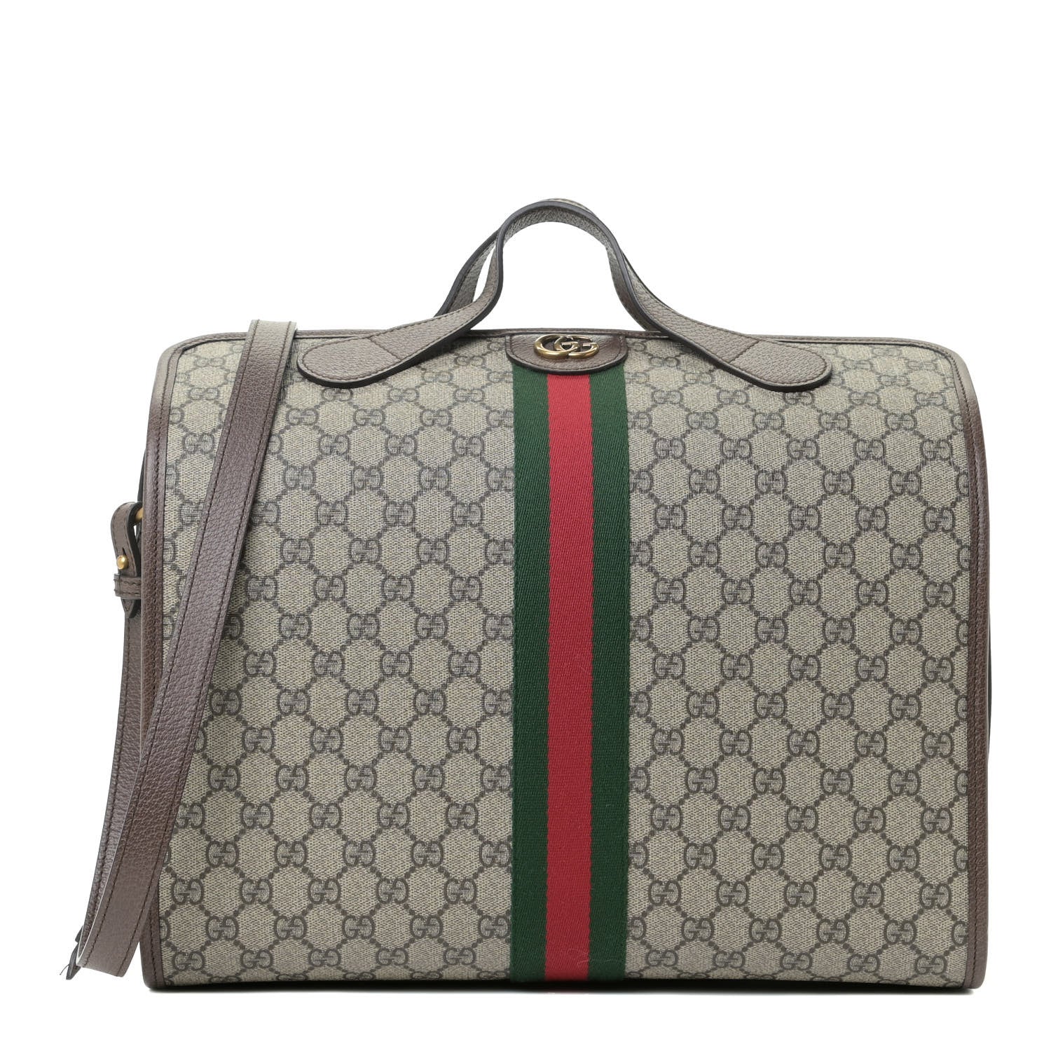 Gucci GG Supreme Monogram Web Ophidia Duffle Bag Beige New Acero 1 of 12