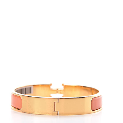 Hermes Enamel Narrow Clic Clac H Bracelet GM Peach Melba 3 of 5