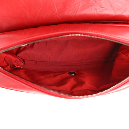 Chanel Crumpled Calfskin Quilted Medium Casual Rock Flap Red 5 of 9
