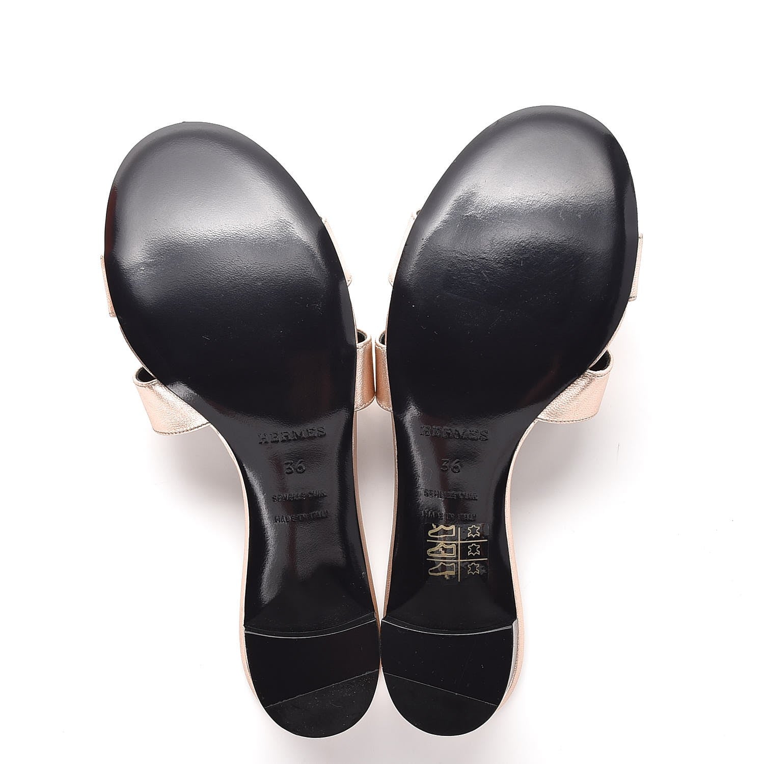 Hermes Metallic Nappa Oasis Sandals 36 Or Rose 6 of 10