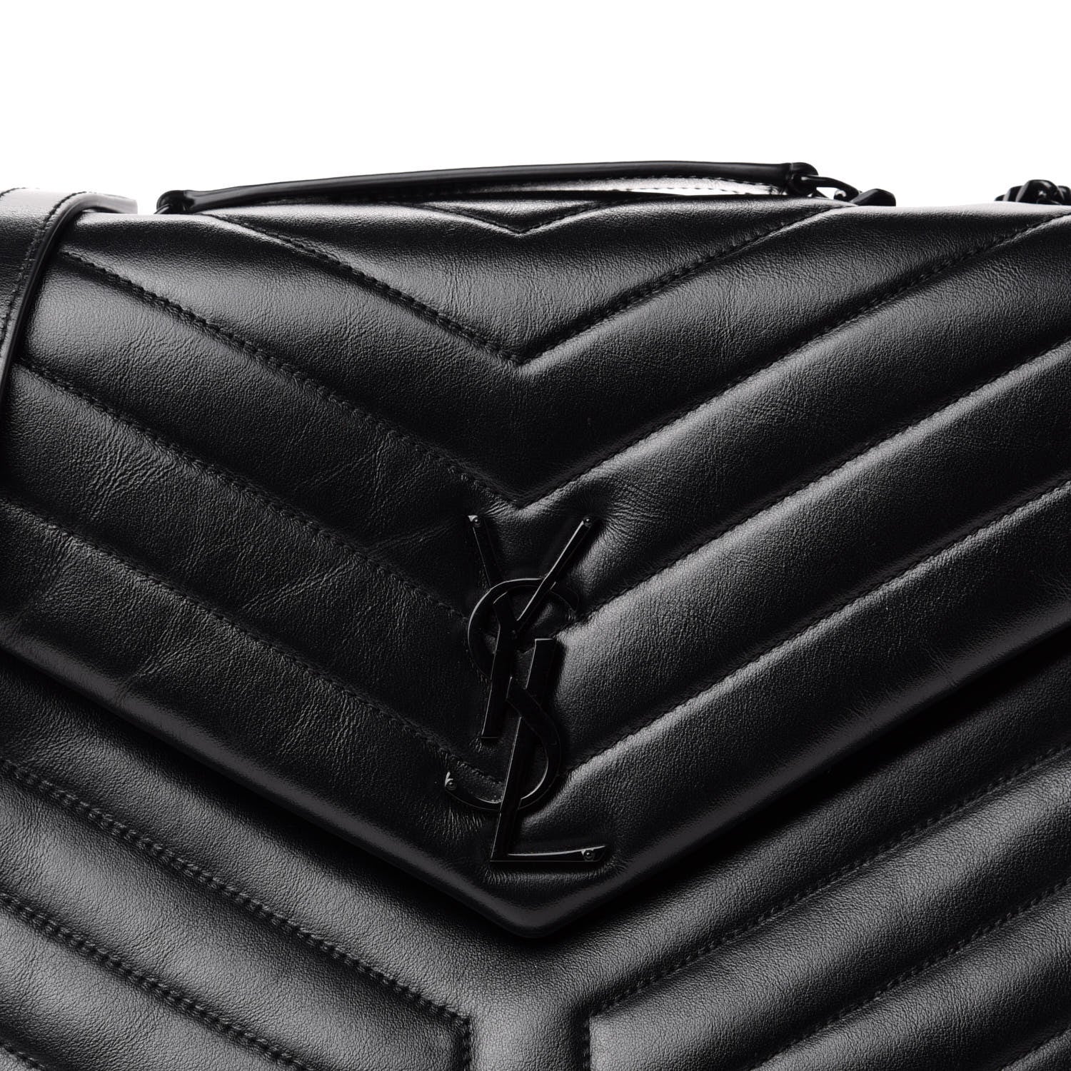 Saint Laurent Calfskin Y Quilted Monogram Medium Loulou Chain Satchel Black 12 of 12