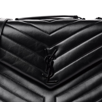Saint Laurent Calfskin Y Quilted Monogram Medium Loulou Chain Satchel Black 12 of 12
