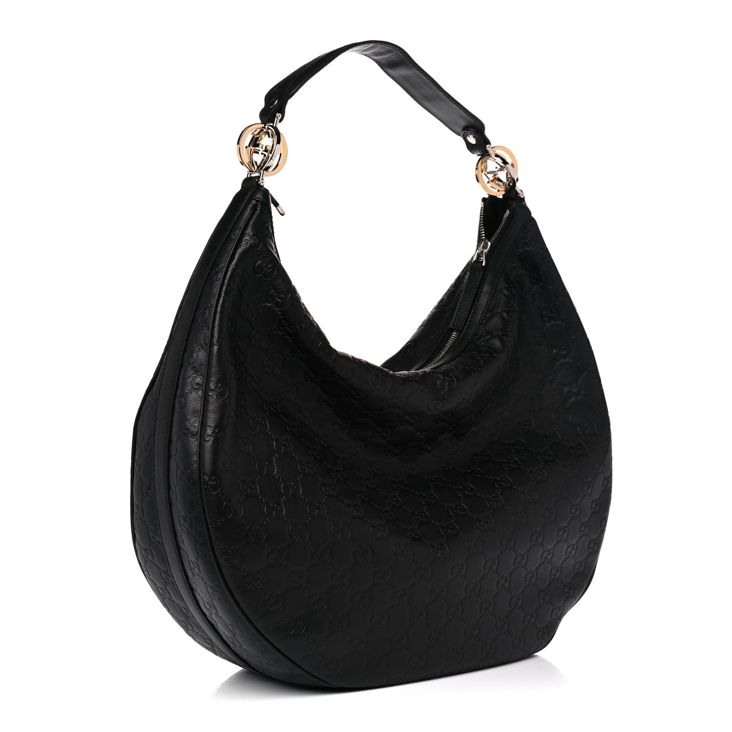 Gucci Guccissima Large GG Twins Hobo Black 3 of 9