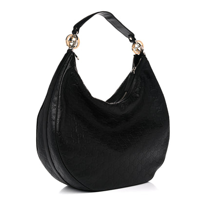 Gucci Guccissima Large GG Twins Hobo Black 3 of 9