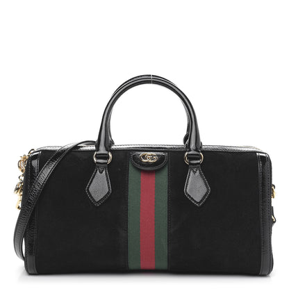 Gucci Suede Patent GG Web Medium Ophidia Boston Black 1 of 11