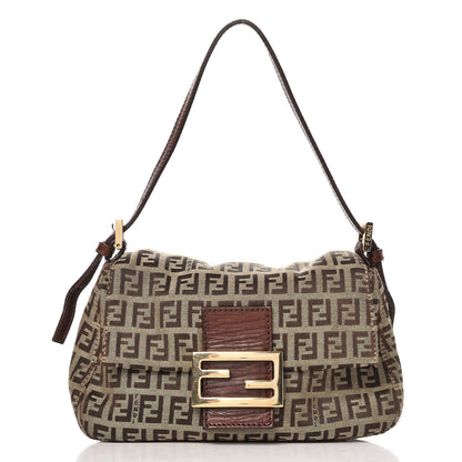 Fendi Zucchino Vitello Mini Mama Baguette Mogano Panna Bruciato 1 of 8
