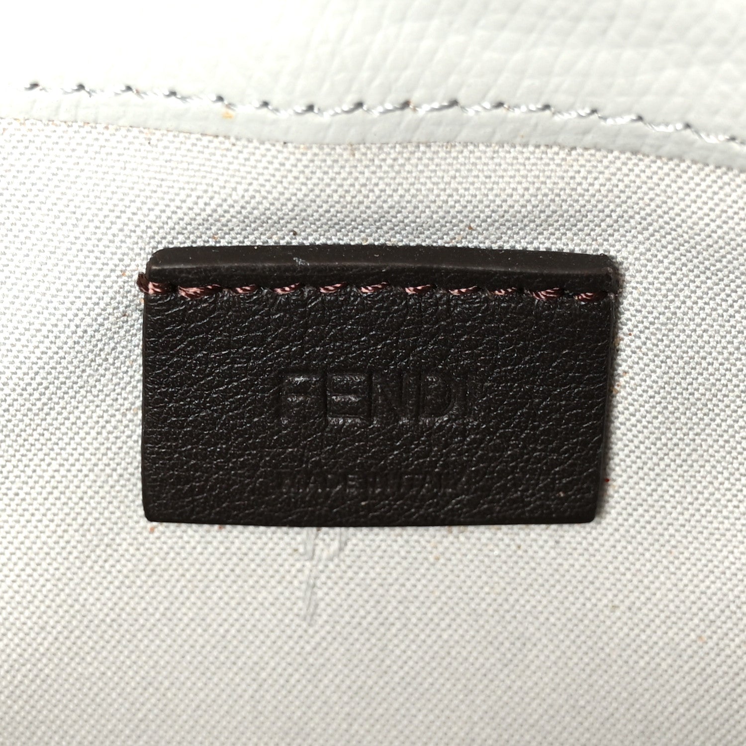 Fendi Vitello Elite Monster Eyes Studded Tube Wallet on Chain Grigio Perla Multicolor 7 of 11
