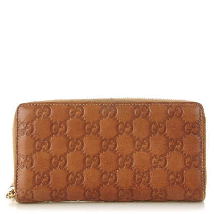 Gucci Guccissima Bamboo Tassel Zip Around Wallet Light Brown 1 of 7
