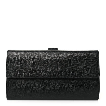 Chanel Caviar Timeless CC French Long Wallet Black 1 of 8