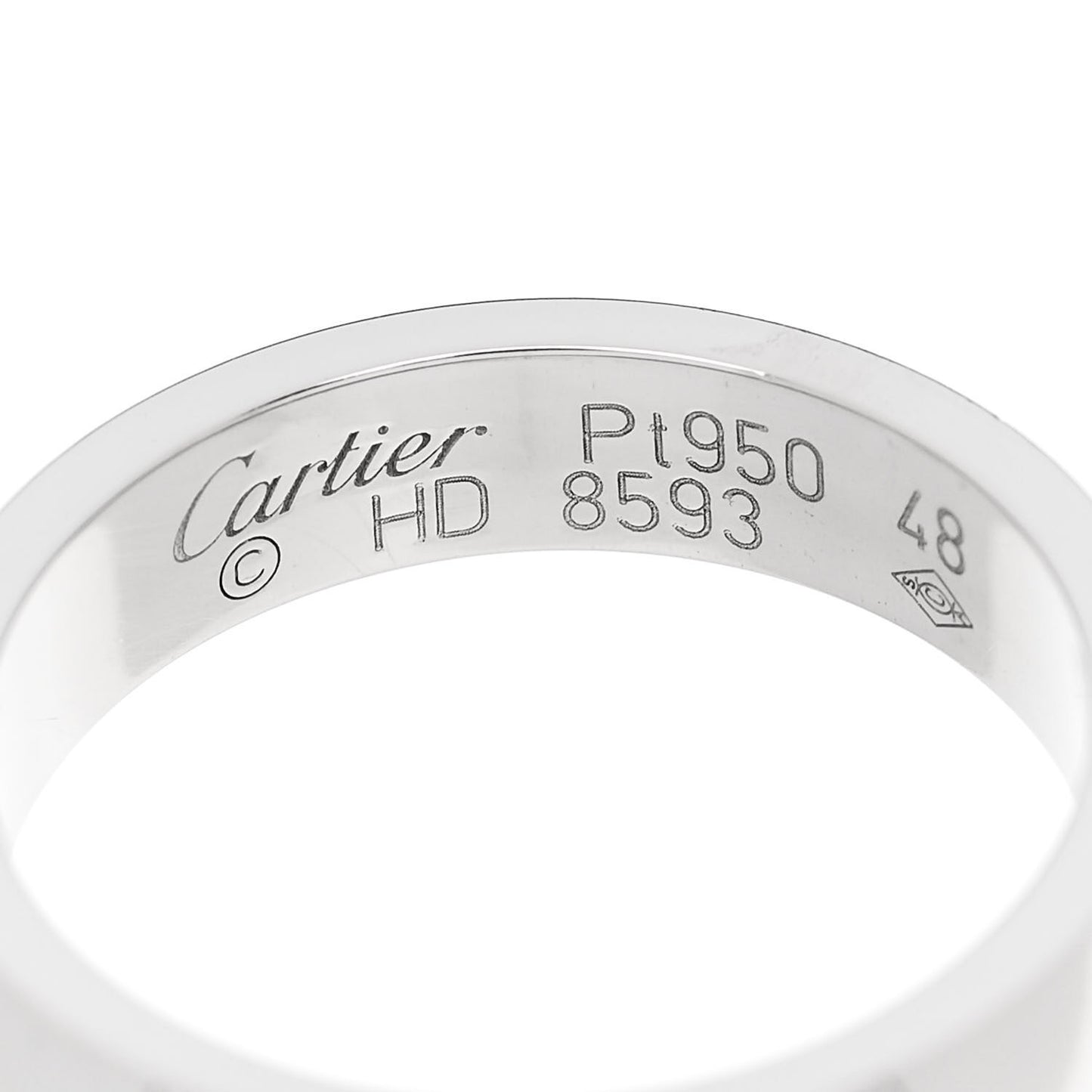 Platinum 4mm Happy Birthday Band Ring 48 4.5
