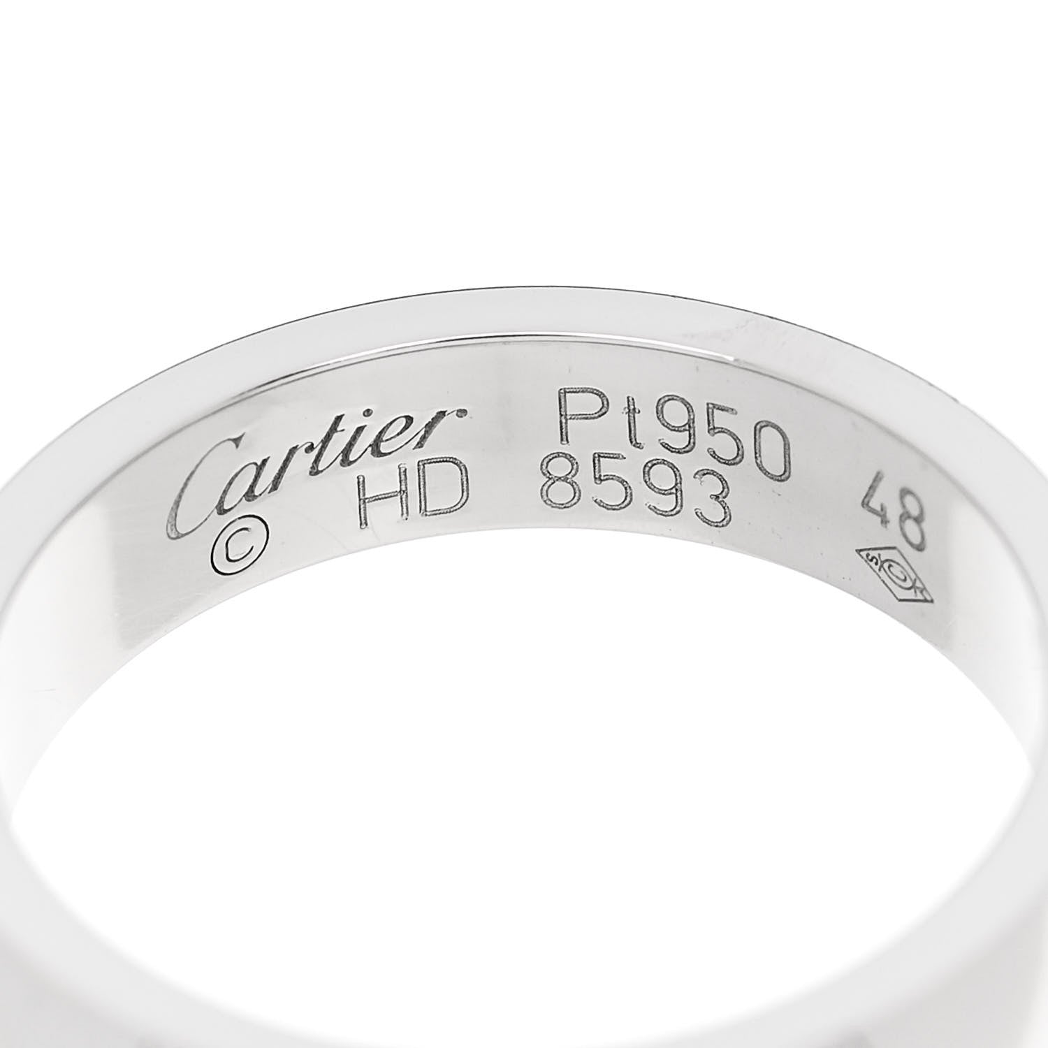 Cartier Platinum 4mm Happy Birthday Band Ring 48 4.5 4 of 4
