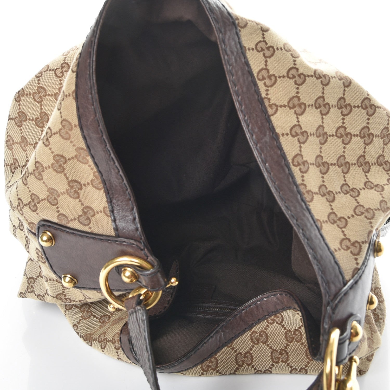 Gucci Monogram Large Jockey Hobo Dark Brown 5 of 10