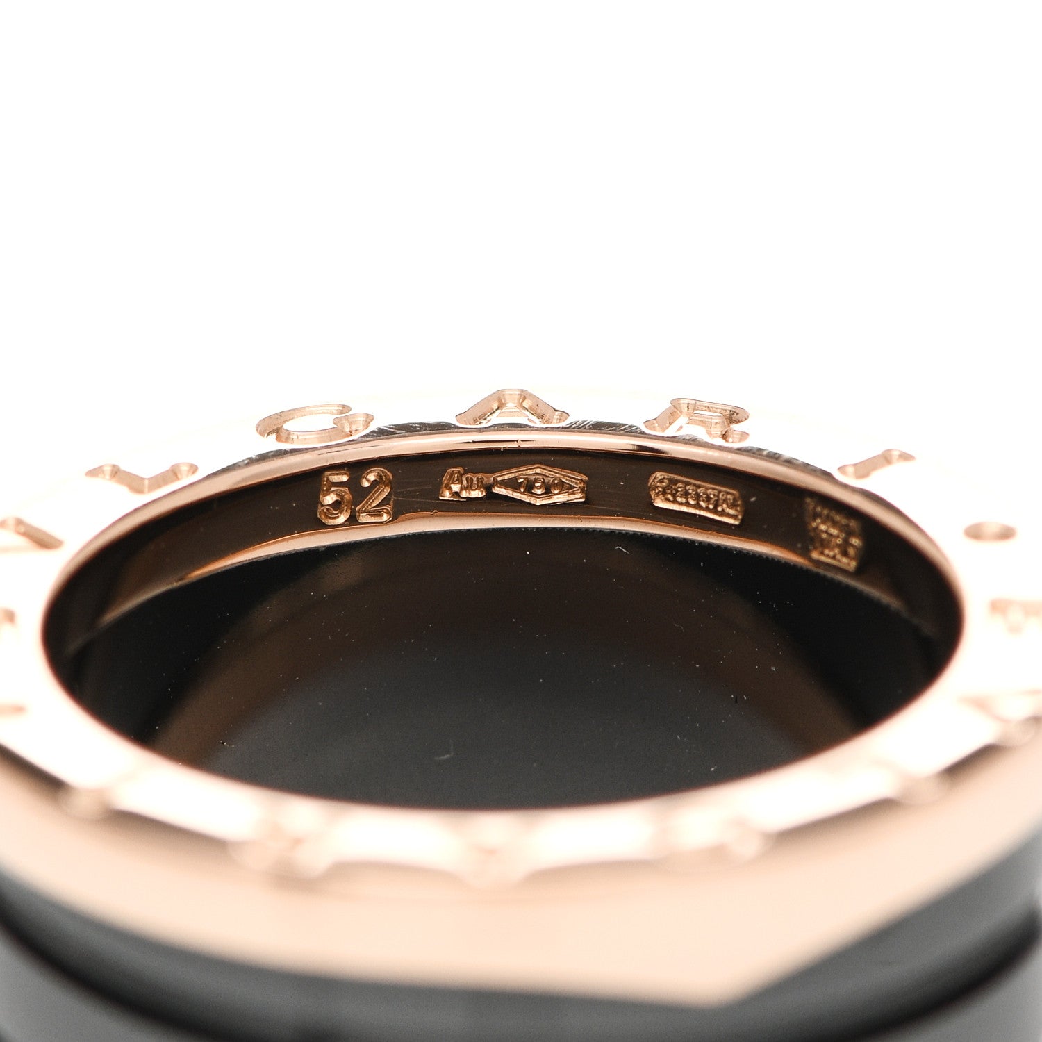 Bulgari 18K Rose Gold Black Ceramic B.Zero1 Four-Band Ring 52 6 4 of 6