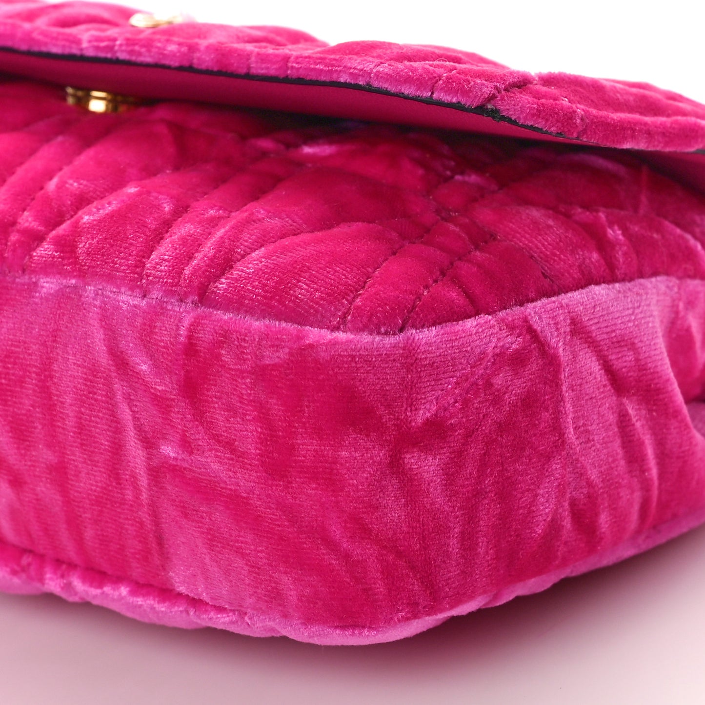 Velvet Quilted Virtus Evening Bag Pink