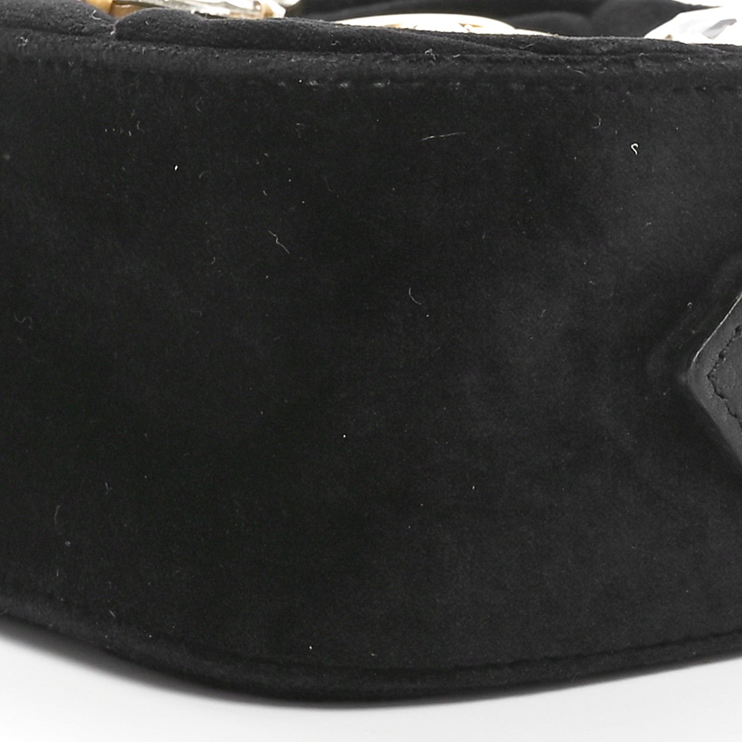 Gucci Velvet Matelasse Marquise Crystals Mini GG Marmont Chain Shoulder Bag Black 10 of 10