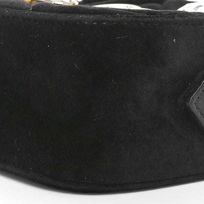 Gucci Velvet Matelasse Marquise Crystals Mini GG Marmont Chain Shoulder Bag Black 10 of 10