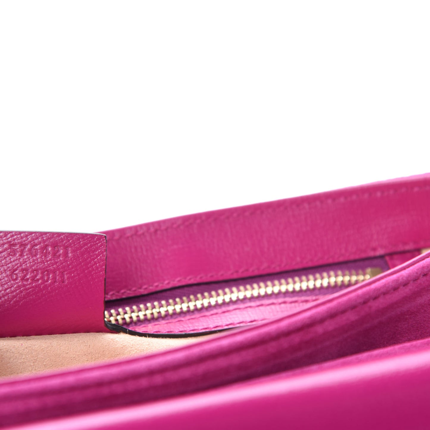 Suede Azalea Calfskin Small Marina Chain Shoulder Bag Fucsia