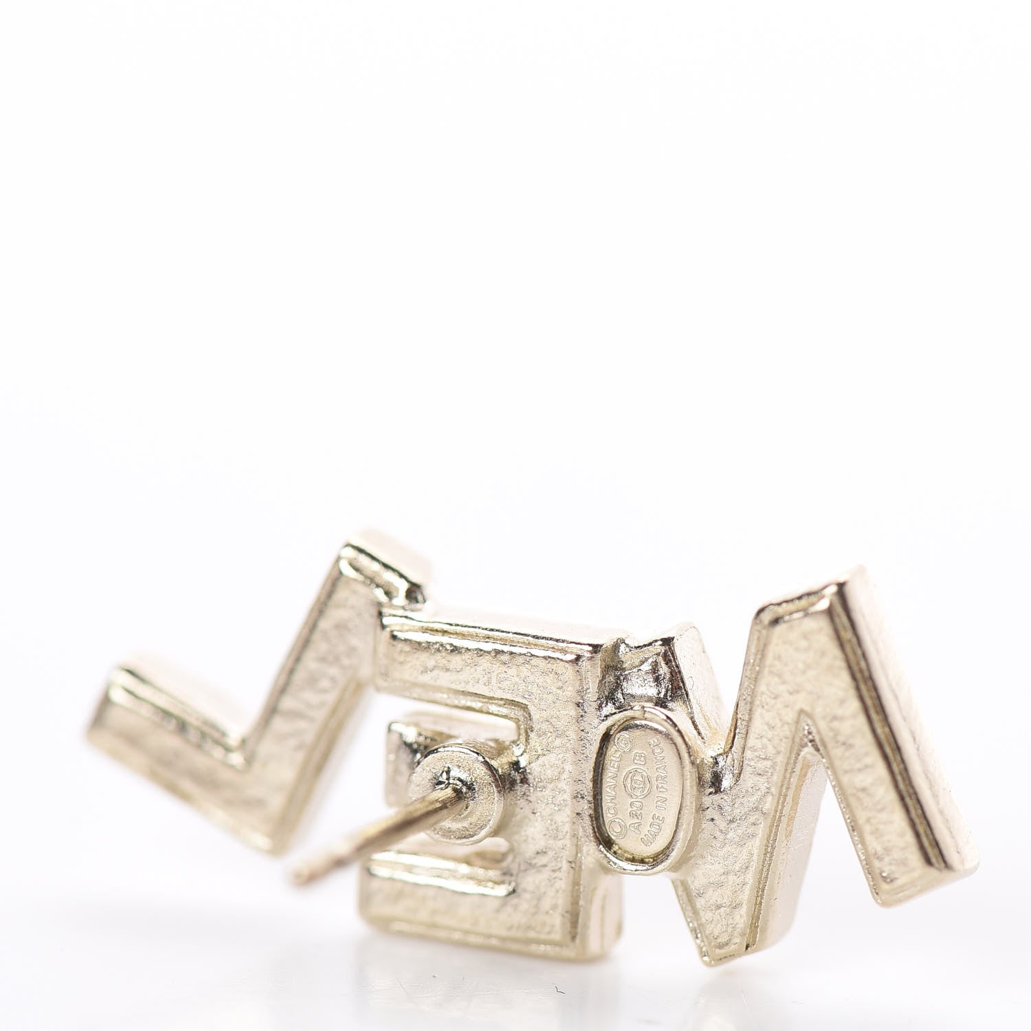 Chanel Crystal Pearl Signature Stud Earrings Gold 4 of 4