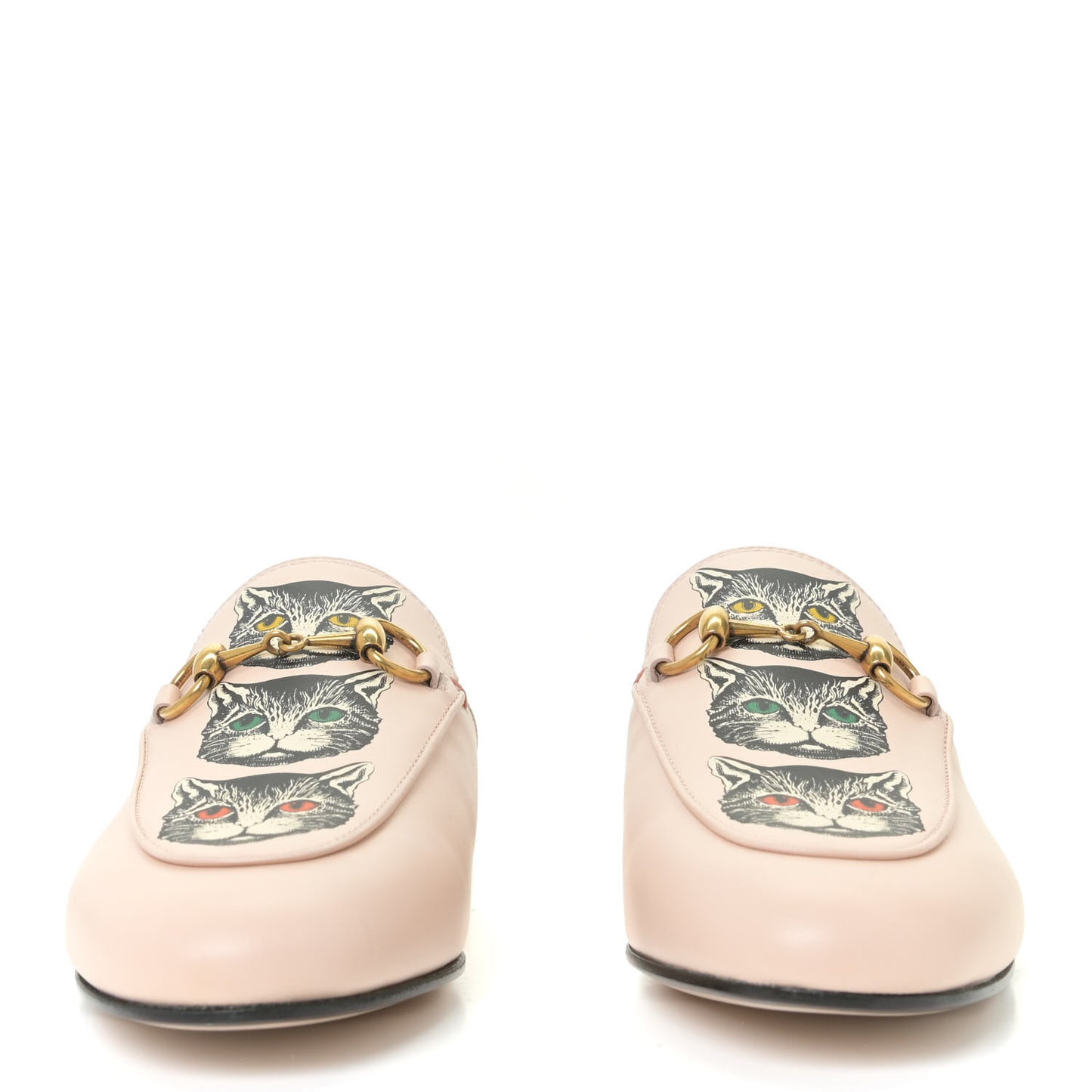 Calfskin Mystic Cat Womens Princetown Slippers 35 Mill Pink Multicolor
