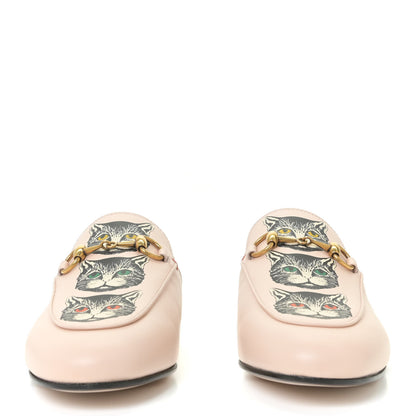 Gucci Calfskin Mystic Cat Womens Princetown Slippers 35 Mill Pink Multicolor 4 of 13
