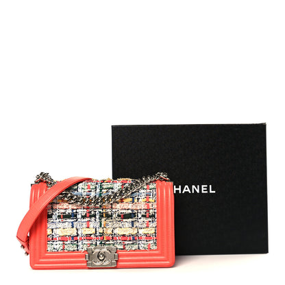 Chanel Lambskin Tweed Medium Boy Flap Coral 11 of 11