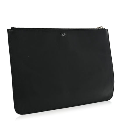 Fendi Vitello Century Metal Monster Eyes Pouch Black 3 of 10