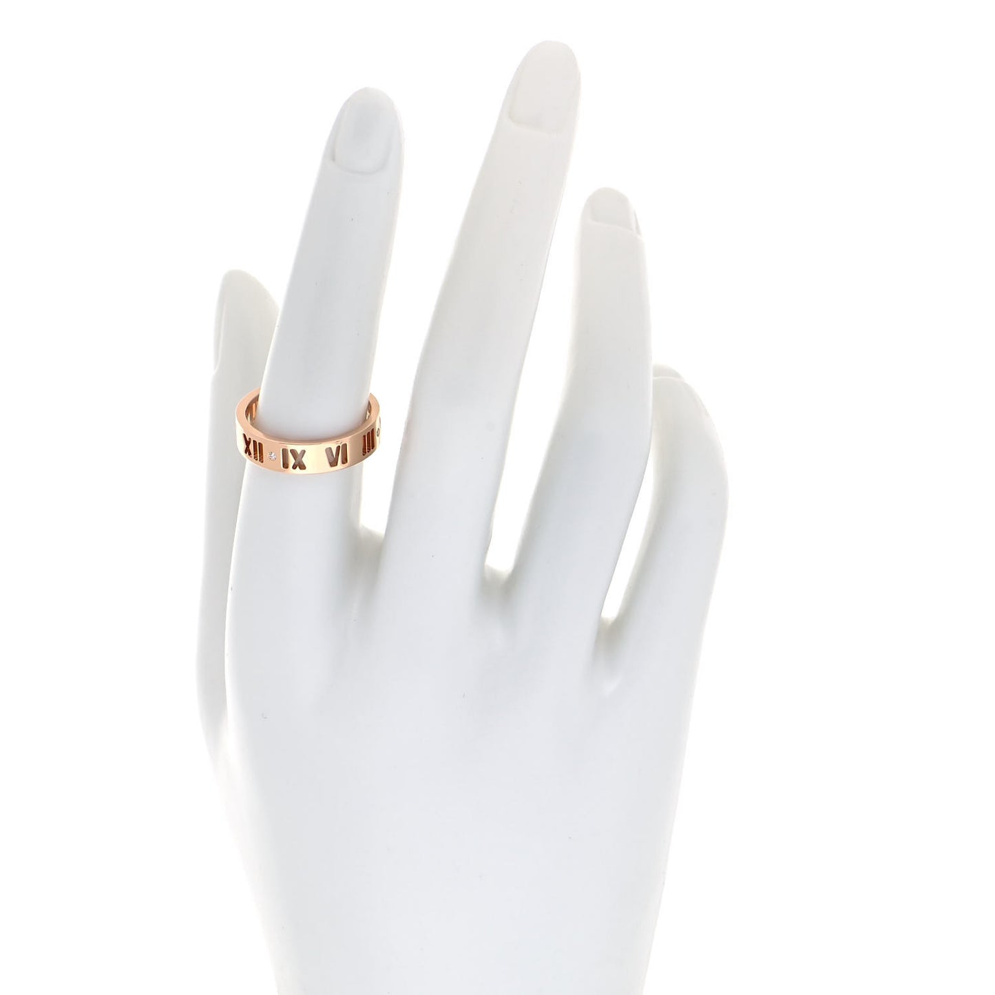 18K Rose Gold Diamond Wide Atlas Pierced Ring 56 7.5