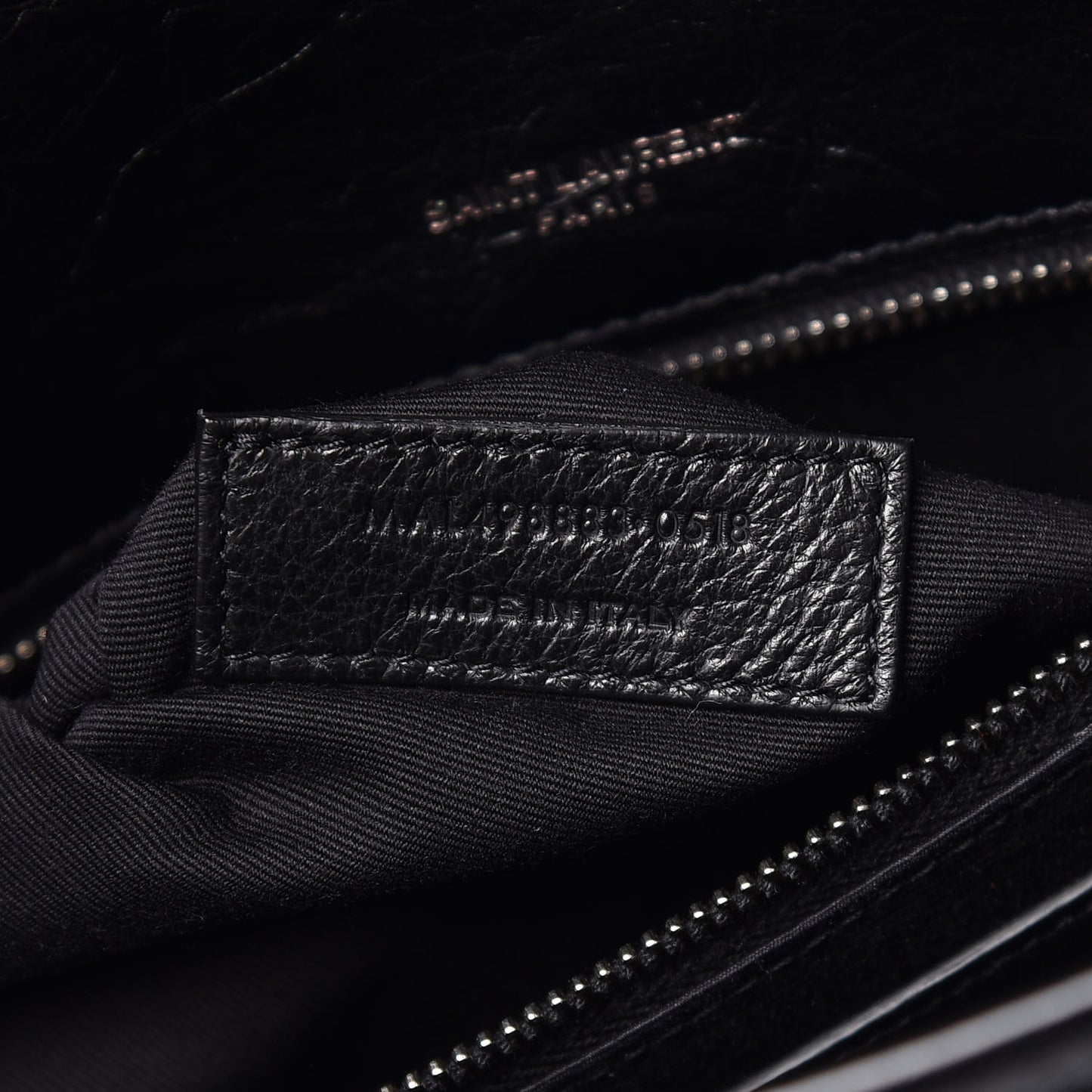 Crinkled Calfskin Matelasse Monogram Large Niki Chain Satchel Black