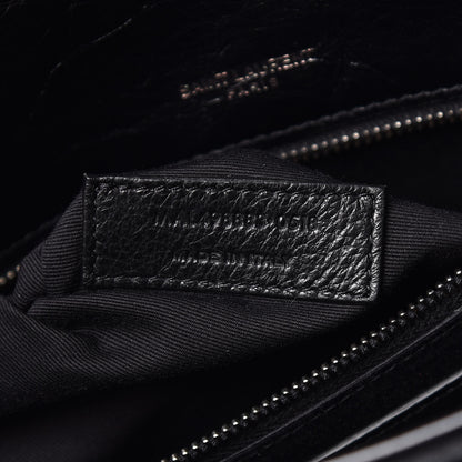 Saint Laurent Crinkled Calfskin Matelasse Monogram Large Niki Chain Satchel Black 7 of 10