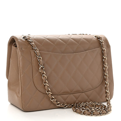 Chanel Caviar Quilted Jumbo Double Flap Beige 3 of 10