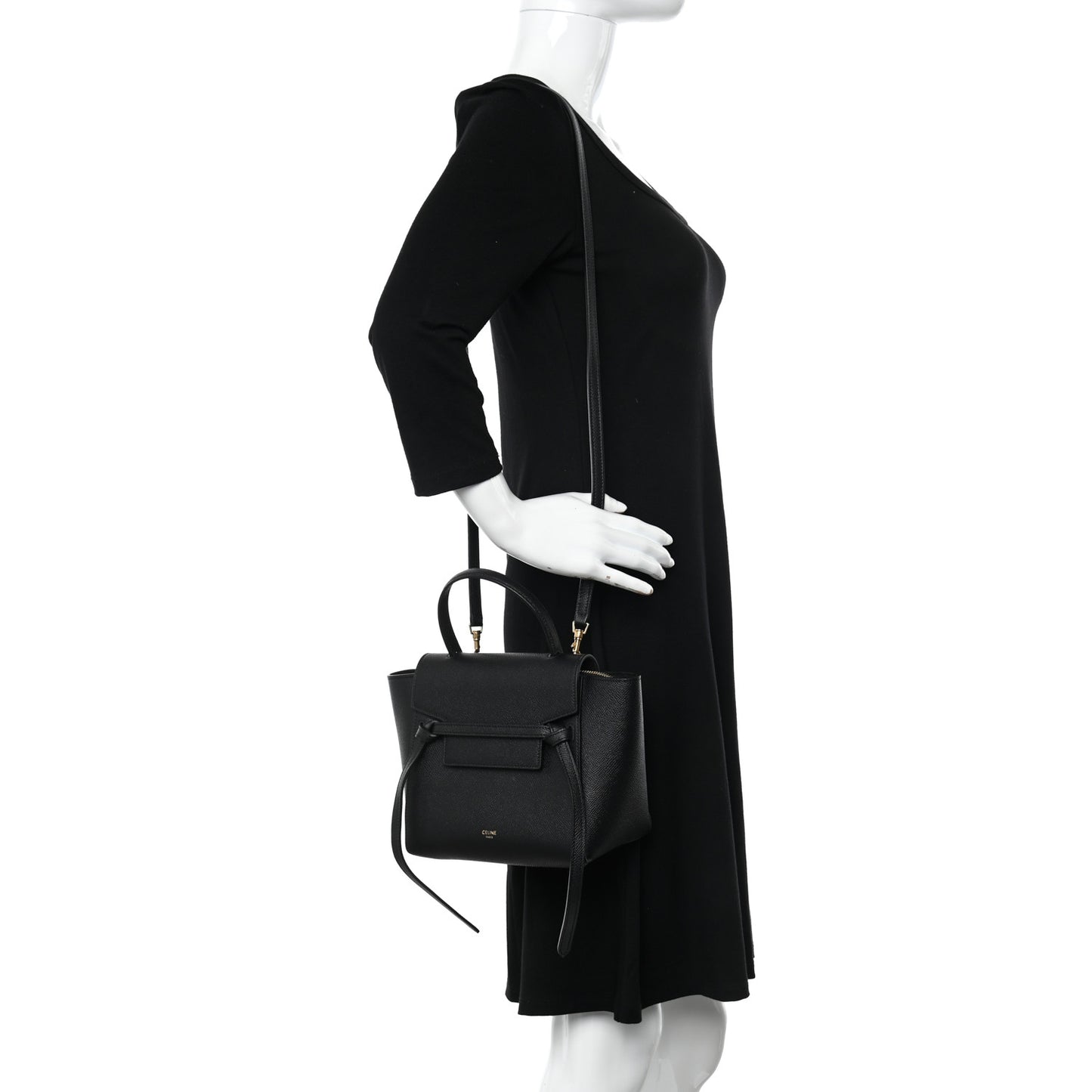 Grained Calfskin Nano Belt Bag Black