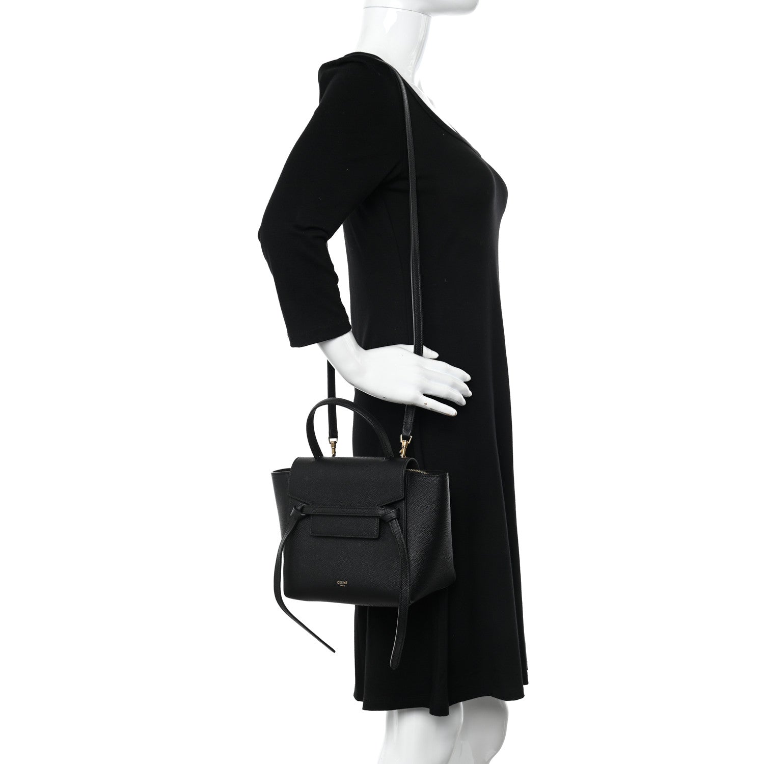 Celine Grained Calfskin Nano Belt Bag Black 2 of 10