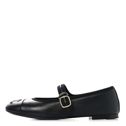 Chanel Lambskin Mary Jane Flats 37.5 Black 1 of 10