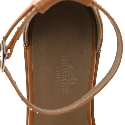 Hermes Calfskin Studded Santorini Sandals 36 Naturel 7 of 10