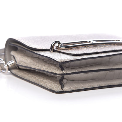 Hermes Matte Alligator Lizard Mini Sac Roulis Ombre Gris Perle 8 of 11