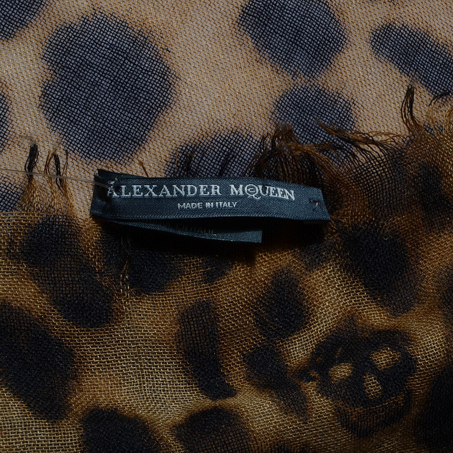 Alexander McQueen Cashmere Silk Leopard Skull Pashmina Scarf 4 of 6